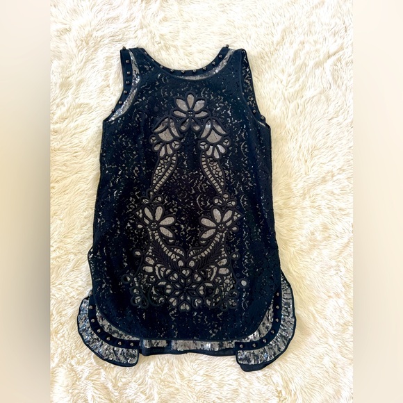 No.21 Silver Sequined/Black Lace Dress Size Small, Retail $1400 - Picture 10 of 12